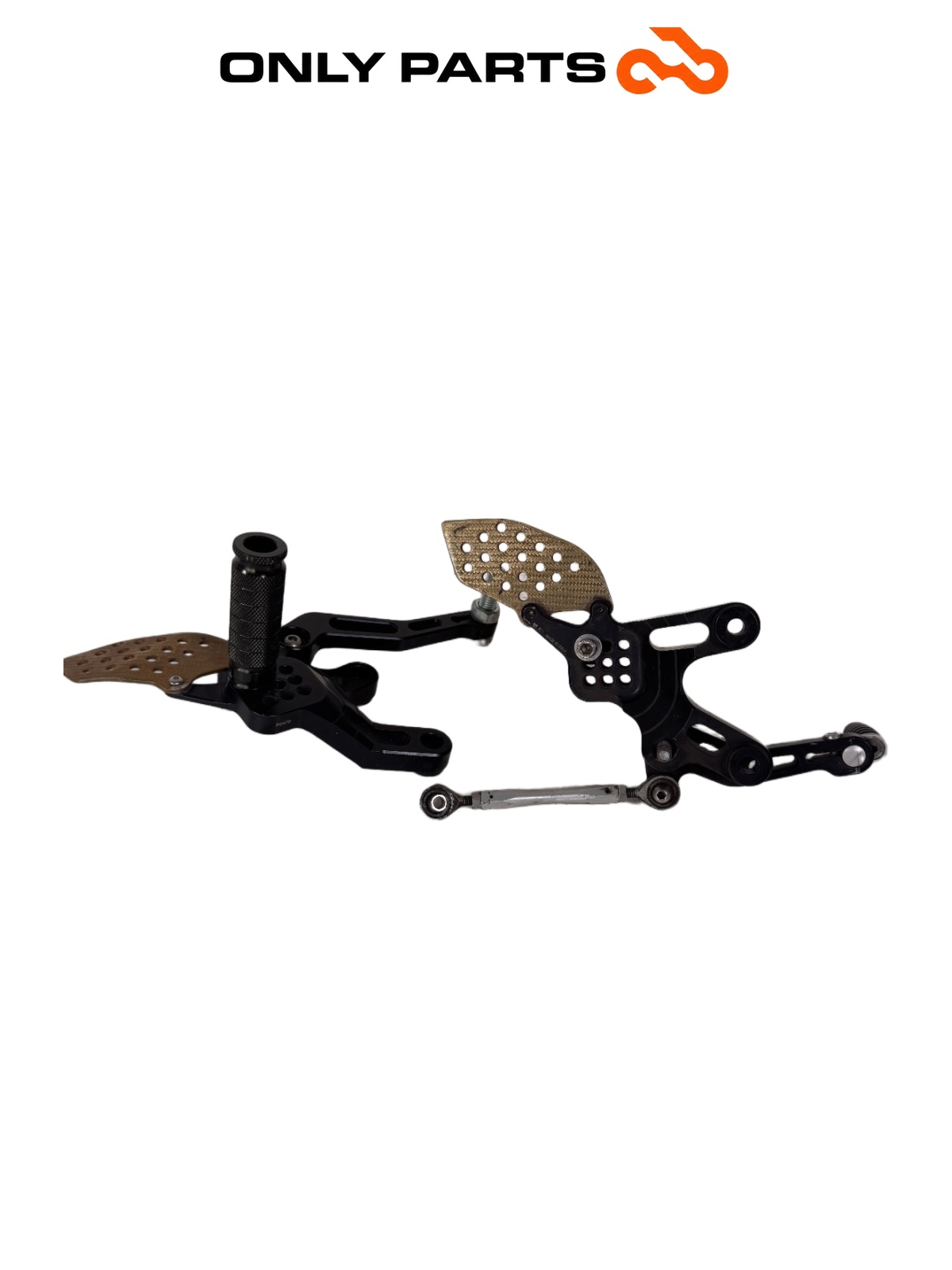 Coppia pedane guidatore KTM Super Duke 990cc 2006 Nero/Arancione usato — foto reale 11