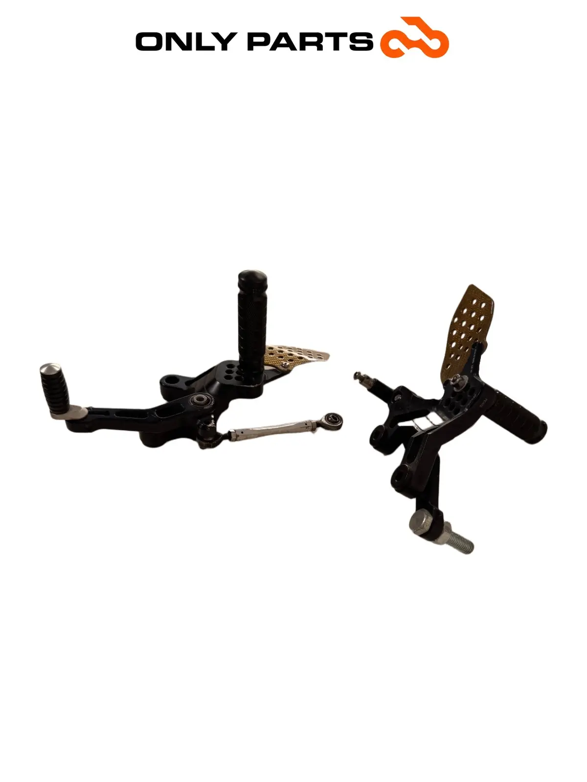 Coppia pedane guidatore KTM Super Duke 990cc 2006 Nero/Arancione usato — foto reale 4