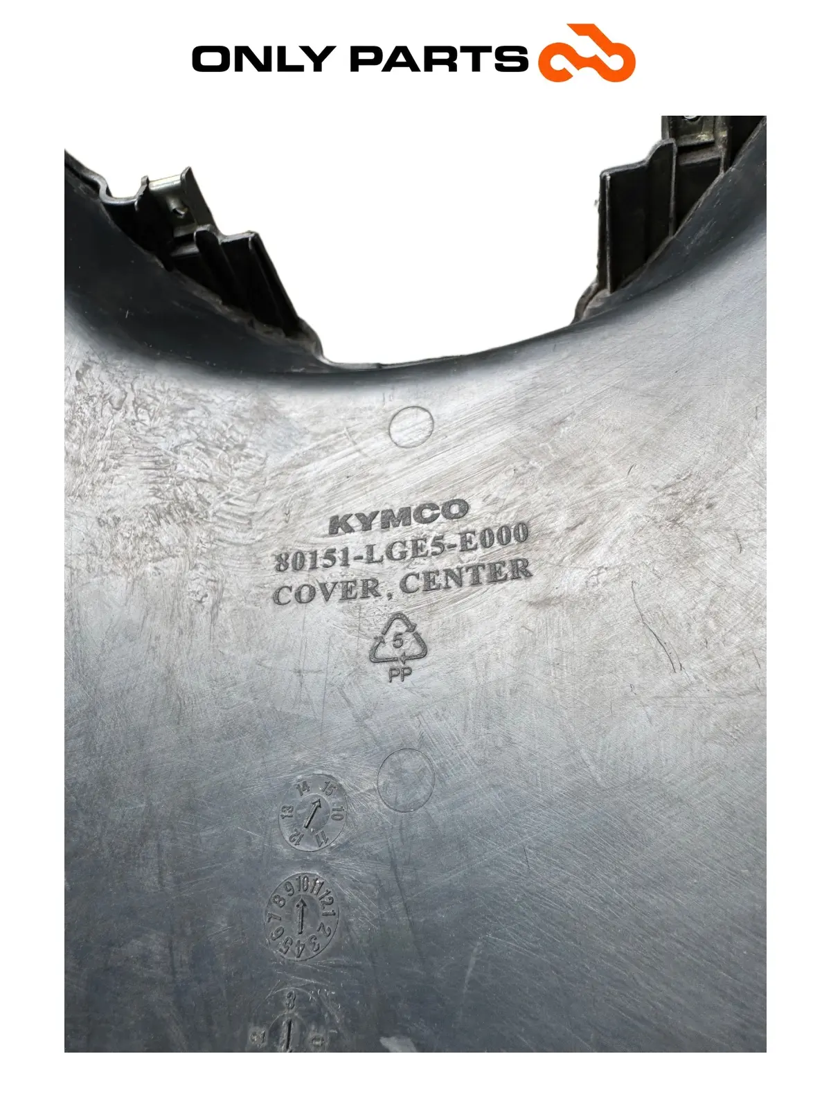 Plastica copertura centrale Kymco People S 300cc 2021 Grigio usato — foto reale 8